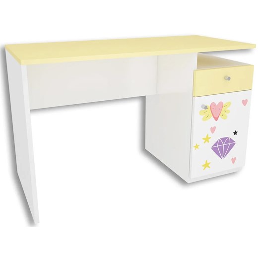 Biało-żółte biurko dla dziecka Lili 3X - 3 kolory ze sklepu Edinos.pl w kategorii Biurka dziecięce - zdjęcie 172257687