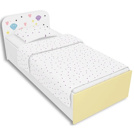 Biało-żółte łóżko dziecięce 90x200 Lili 9X - 3 kolory Elior One Size Edinos.pl