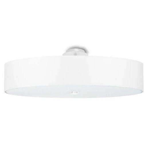 Biały minimalistyczny okrągły plafon 60 cm - EX663 R8-T94 ze sklepu Edinos.pl w kategorii Lampy sufitowe - zdjęcie 172257699