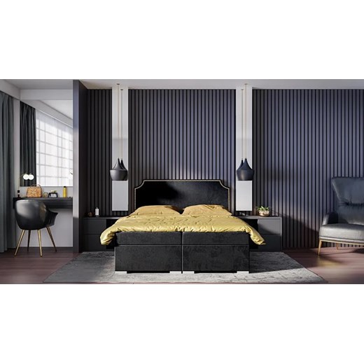 Jednoosobowe łóżko boxspring 90x200 Lenox - 40 kolorów Elior One Size Edinos.pl