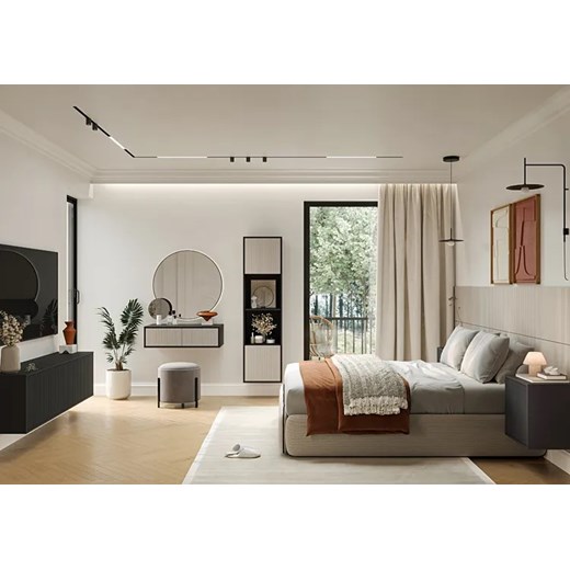 Minimalistyczny stolik nocny beż piaskowy - Estilo Noble 13X Elior One Size wyprzedaż Edinos.pl