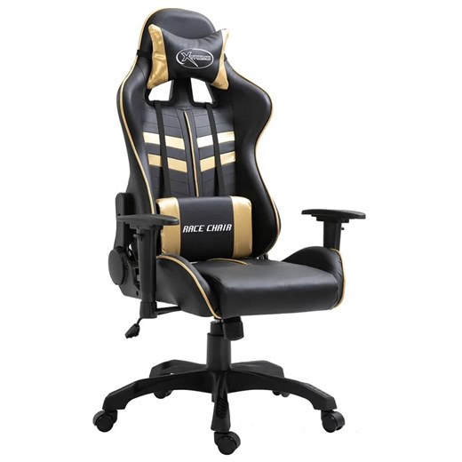 Złote krzesło obrotowe dla gracza - Gamix ze sklepu Edinos.pl w kategorii Krzesła biurowe - zdjęcie 172257826