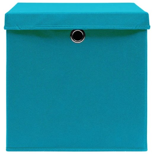 Błękitne składane pudełka do regału 4 sztuki - Dazo 3X Elior One Size Edinos.pl