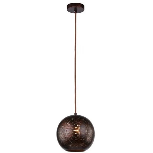 Metalowa brązowa lampa wisząca kula - V065-Rero ze sklepu Edinos.pl w kategorii Lampy wiszące - zdjęcie 172258089