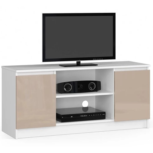 Nowoczesna szafka RTV biała + cappuccino połysk - Darius 4X 120 cm Elior One Size Edinos.pl