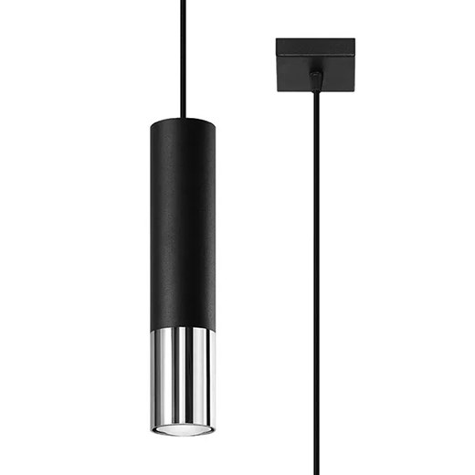Czarno-chromowana lampa wisząca tuba - EXX244-Loper Lumes One Size wyprzedaż Edinos.pl