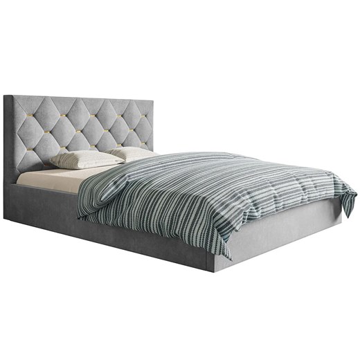 Dwuosobowe łóżko z zagłówkiem 140x200 Netta 3X - 36 kolorów ze sklepu Edinos.pl w kategorii Łóżka i materace - zdjęcie 172258465