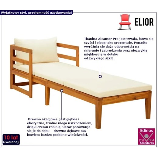 Leżak z drewna akacjowego- Jambi 4X Elior One Size Edinos.pl
