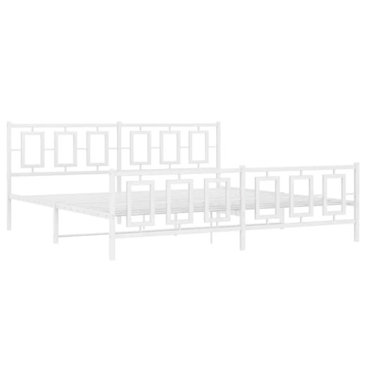 Białe metalowe loftowe łóżko małżeńskie 200x200 cm - Esenti ze sklepu Edinos.pl w kategorii Łóżka i materace - zdjęcie 172258528