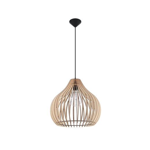 Skandynawska lampa wisząca z drewnianym kloszem - 6X EX550 K7-E11 ze sklepu Edinos.pl w kategorii Lampy wiszące - zdjęcie 172258715