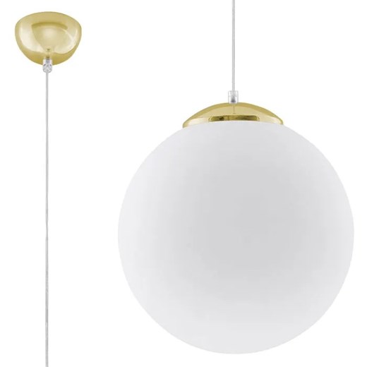 Biało-złota lampa wisząca glamour 30 cm - EXX232-Ugi Lumes One Size Edinos.pl