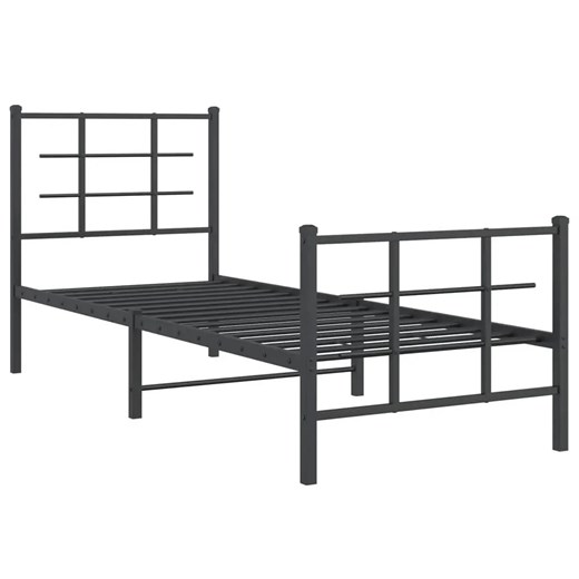 Czarne metalowe łóżko w stylu loftowym 80x200 cm F5-Z55 ze sklepu Edinos.pl w kategorii Łóżka i materace - zdjęcie 172258897