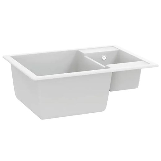 Biały dwukomorowy zlewozmywak granitowy - Favox Elior One Size Edinos.pl