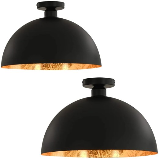 Czarno-złota okrągła lampa sufitowa 2 sztuki - EX157-Senta Lumes One Size Edinos.pl