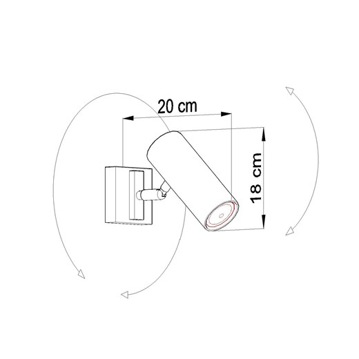 Regulowany kinkiet reflektor E752-Direzions Lumes One Size Edinos.pl