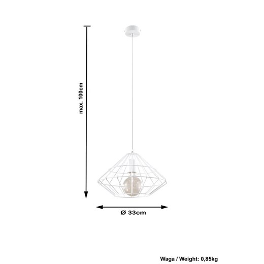 Loftowa lampa wisząca E841-Umberta - biały Lumes One Size Edinos.pl