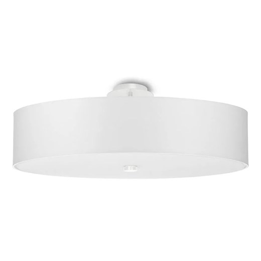Biały minimalistyczny plafon z abażurem 50 cm - EX662 A6-F30 ze sklepu Edinos.pl w kategorii Lampy sufitowe - zdjęcie 172259756