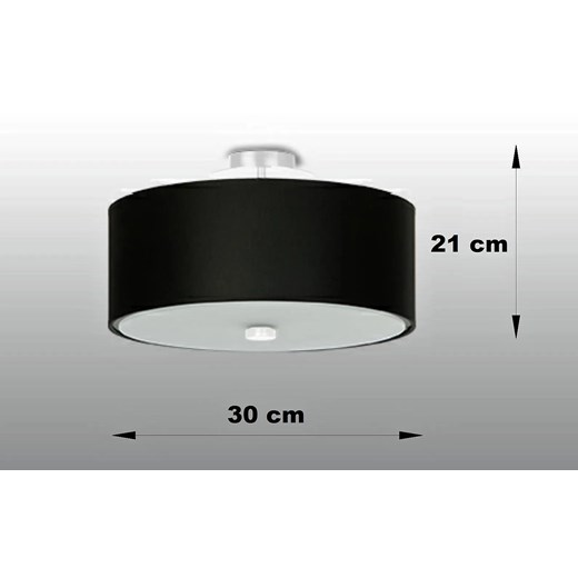 Czarny okrągły plafon z abażurem 30 cm - EX661-Skalo Lumes One Size Edinos.pl