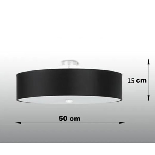 Czarny elegancki plafon z abażurem 50 cm - EX662-Skalo Lumes One Size wyprzedaż Edinos.pl