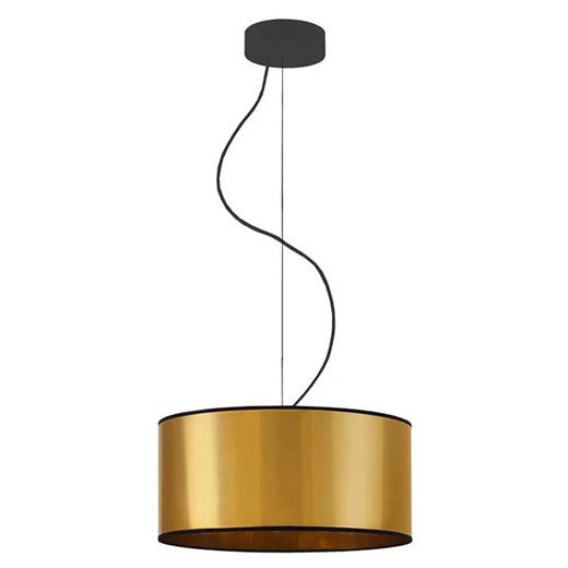Złoty żyrandol z okrągłym abażurem 30 cm - EX853-Hajfun ze sklepu Edinos.pl w kategorii Lampy wiszące - zdjęcie 172260125