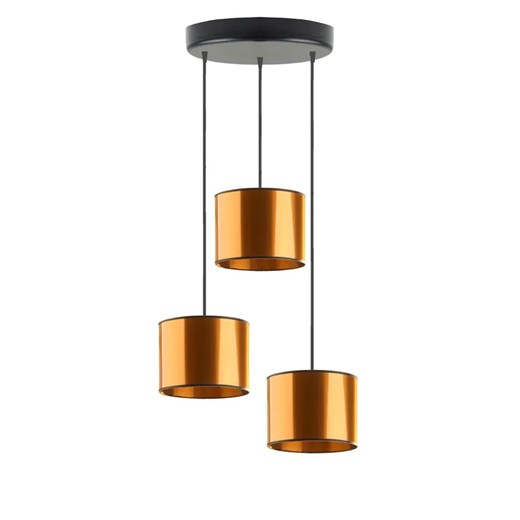 Miedziana lampa wisząca w stylu glamour - 3X EX453 H4-G48 ze sklepu Edinos.pl w kategorii Lampy wiszące - zdjęcie 172260167