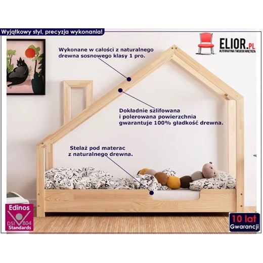 Drewniane łóżko dziecięce domek Lumo 4X - 23 rozmiary Elior One Size Edinos.pl