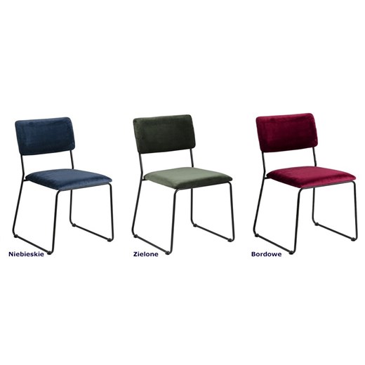 Welwetowe tapicerowane krzesło Nadio - zielone Elior One Size okazyjna cena Edinos.pl
