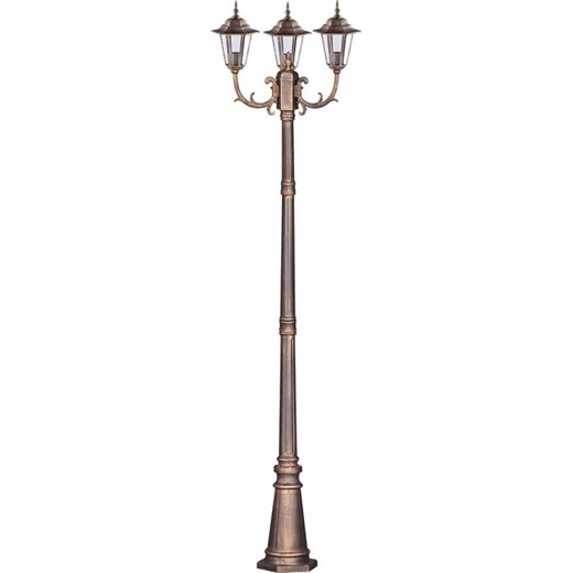 Czarno-złota lampa ogrodowa stojąca potrójna - 4X S325 T7-P17 ze sklepu Edinos.pl w kategorii Oświetlenie ogrodowe - zdjęcie 172260687