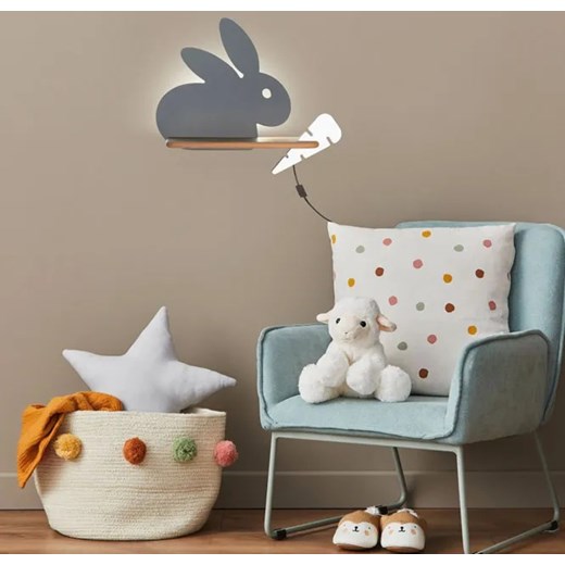 Szaro-biała lampka nocna w kształcie królika z wtyczką - K028-Fifi Lumes One Size Edinos.pl