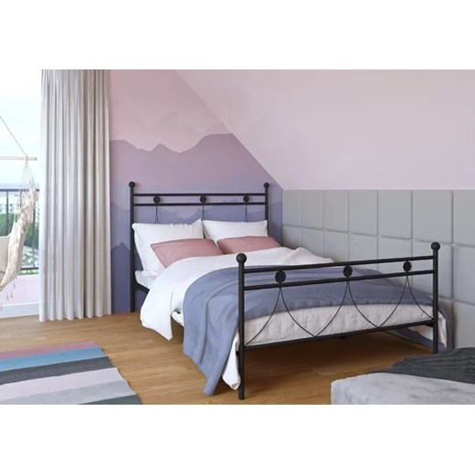 Jednoosobowe łóżko metalowe Rosette 90x200 - 17 kolorów Elior One Size Edinos.pl promocja