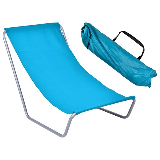 Aluminiowy składany leżak plażowy, turystyczny Nimo - niebieski ze sklepu Edinos.pl w kategorii Leżaki ogrodowe - zdjęcie 172260908