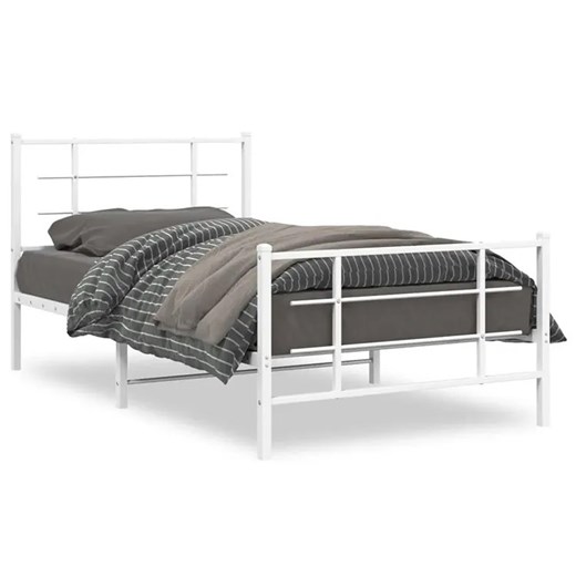 Białe metalowe łóżko w stylu industrialnym 100x200 cm - Alester ze sklepu Edinos.pl w kategorii Łóżka i materace - zdjęcie 172260966