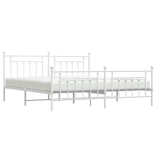 Białe metalowe łóżko małżeńskie 180x200 cm - Velonis Elior One Size Edinos.pl
