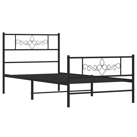 Czarne metalowe łózko rustykalne 100x200cm - Radina ze sklepu Edinos.pl w kategorii Łóżka i materace - zdjęcie 172261248