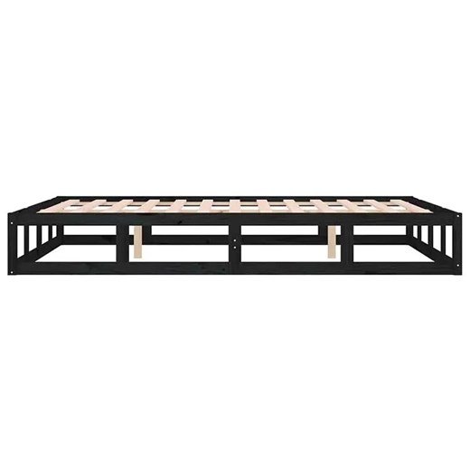 Podwójne drewniane czarne łóżko 160x200 - Kaori 6X Elior One Size wyprzedaż Edinos.pl