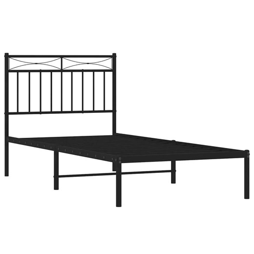 Czarne metalowe łóżko pojedyncze 90x200 cm - Envilo Elior One Size Edinos.pl