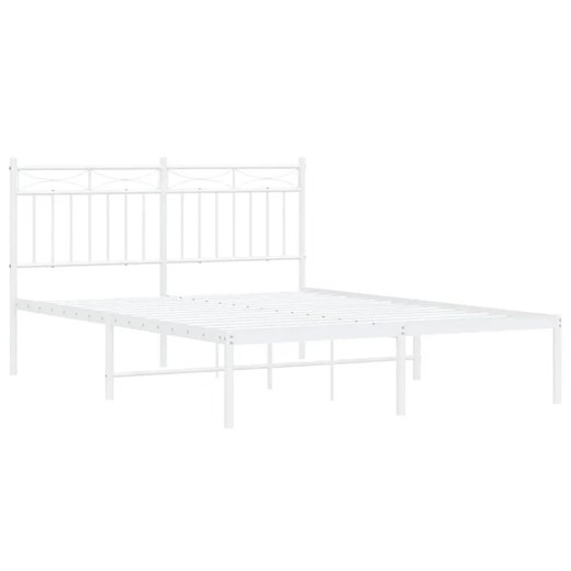 Białe metalowe łóżko małżeńskie 180x200 cm - Tolimea ze sklepu Edinos.pl w kategorii Łóżka i materace - zdjęcie 172261377