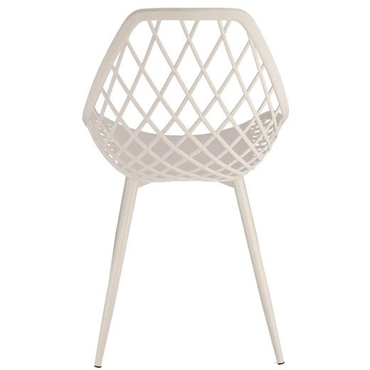 Białe metalowe krzesło ażurowe na taras - Kifo 5X Elior One Size okazja Edinos.pl