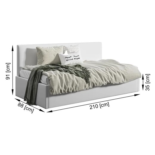 Musztardowe łóżko z pojemnikiem Casini 4X - 3 rozmiary Elior One Size Edinos.pl