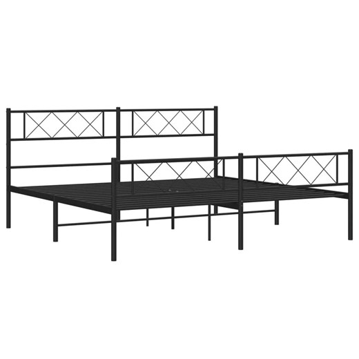 Czarne metalowe łóżko małżeńskie 200x200cm A6-W07 ze sklepu Edinos.pl w kategorii Łóżka i materace - zdjęcie 172261609