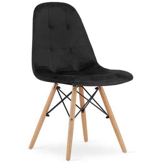 Czarne aksamitne krzesło skandynawskie - Zipro 3X ze sklepu Edinos.pl w kategorii Krzesła - zdjęcie 172261628