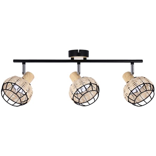 Potrójna lampa sufitowa do kuchni w stylu boho czarny + drewniany - Z057-Leca Lumes One Size Edinos.pl