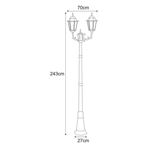 Czarna klasyczna stojąca lampa ogrodowa retro - S350-Tirma Lumes One Size okazyjna cena Edinos.pl