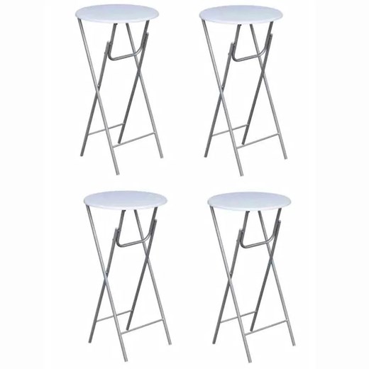 Zestaw 4 białych okrągłych stolików – Ravel 3X Elior One Size Edinos.pl