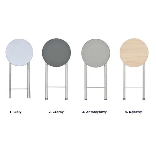 Zestaw 4 białych okrągłych stolików – Ravel 3X Elior One Size Edinos.pl