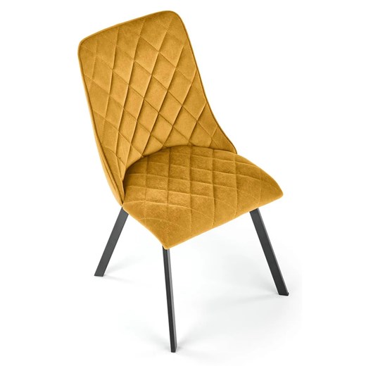 Musztardowe krzesło tapicerowane welurem - Zoxe Elior One Size Edinos.pl