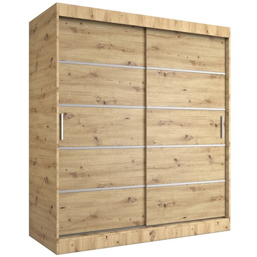Szafa przesuwna dąb artisan 180 cm T6-M22 ze sklepu Edinos.pl w kategorii Szafy - zdjęcie 172262226