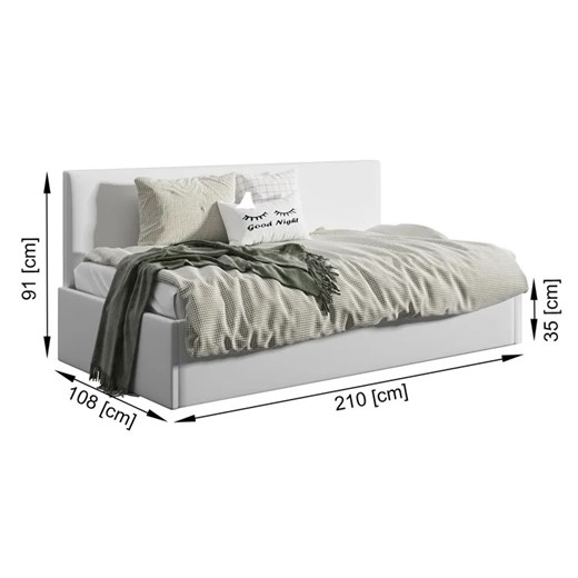Musztardowe łóżko z pojemnikiem Casini 4X - 3 rozmiary Elior One Size Edinos.pl