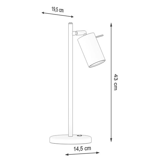 Biała lampka na biurko z ruchomym kloszem - A195-Rins Lumes One Size Edinos.pl