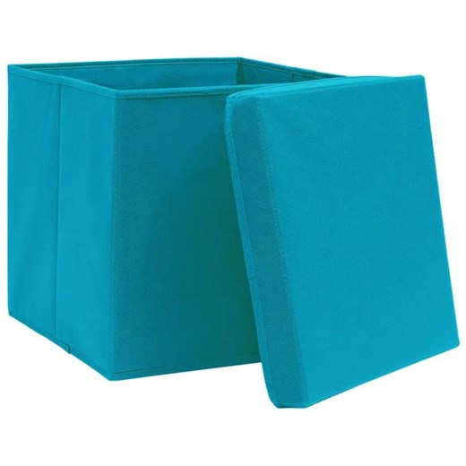 Błękitne składane pudełka do regału 4 sztuki - Dazo 3X Elior One Size Edinos.pl